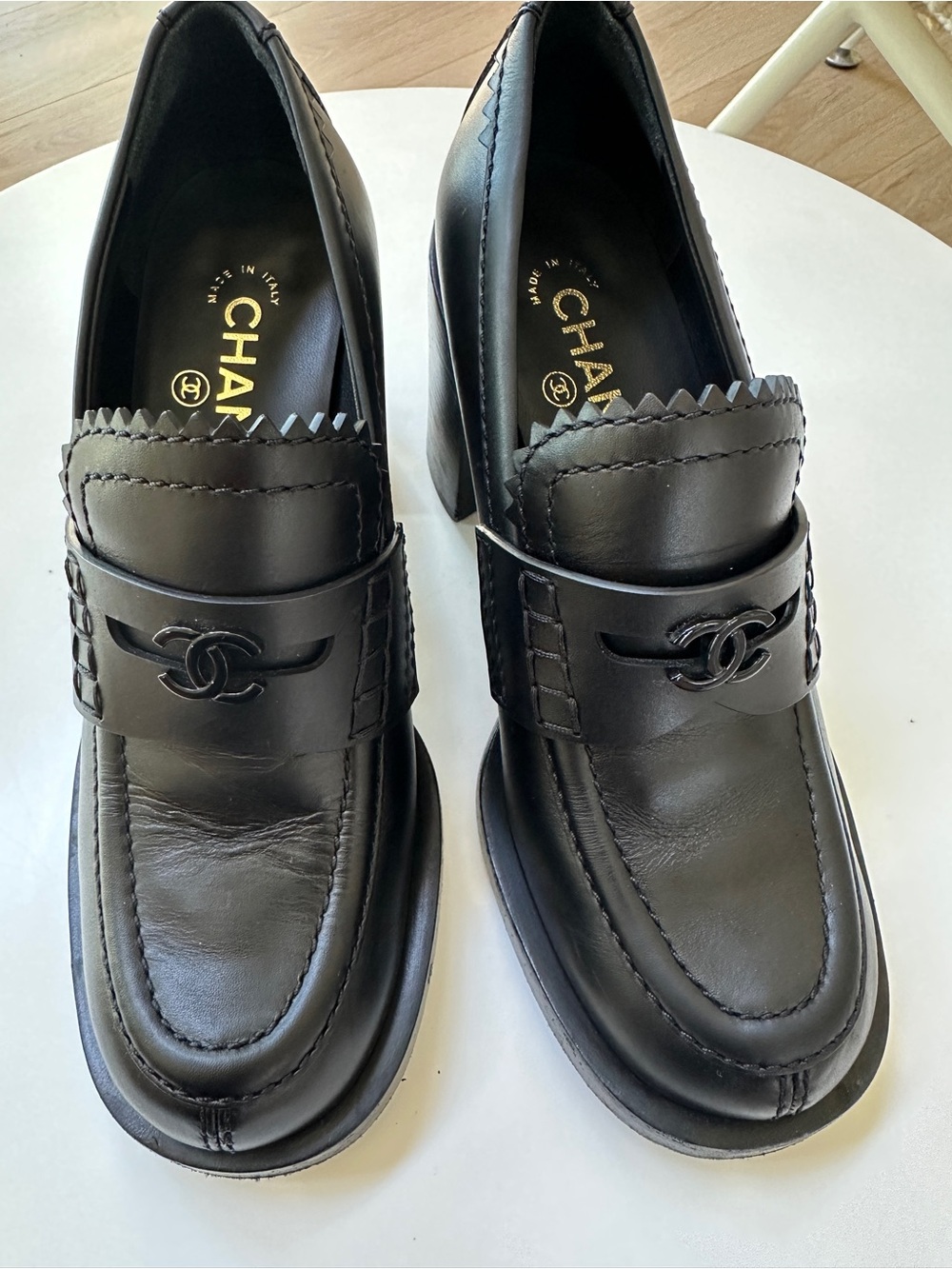 Chanel Black Leather Loafers - Picture 14 of 15